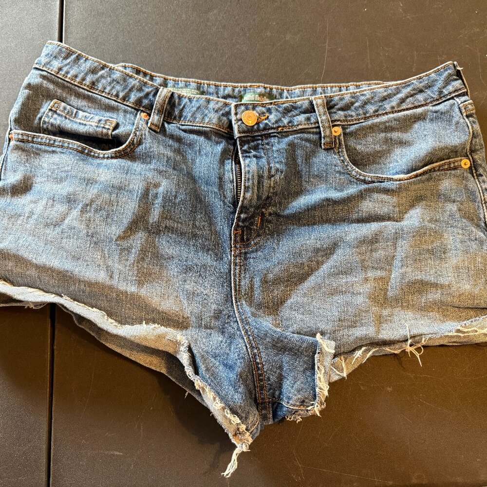 Wild Fable High-Rise Rolled Cuff Blue Denim Shorts Womens Size 16R (151)
